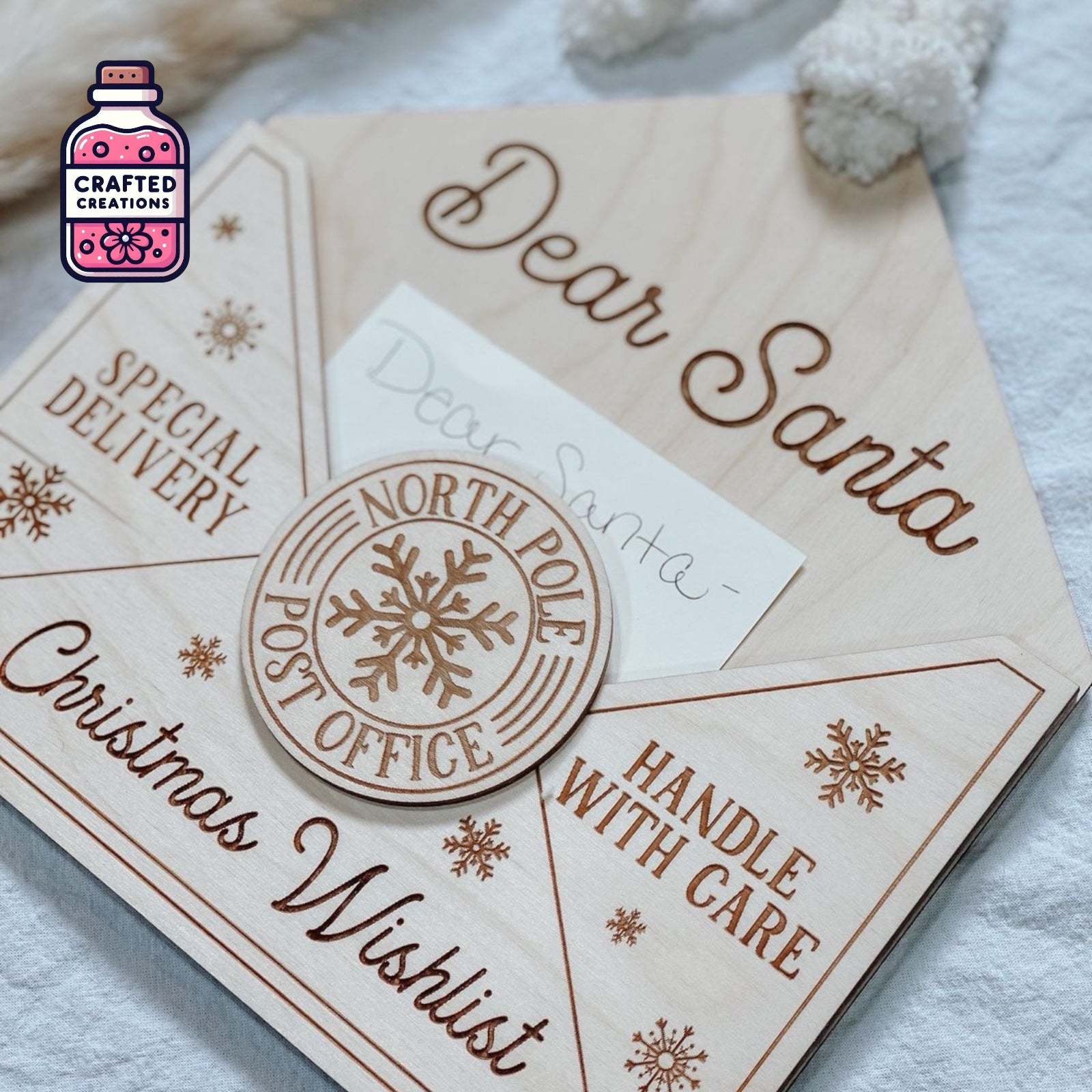 Dear Santa Wooden Envelope