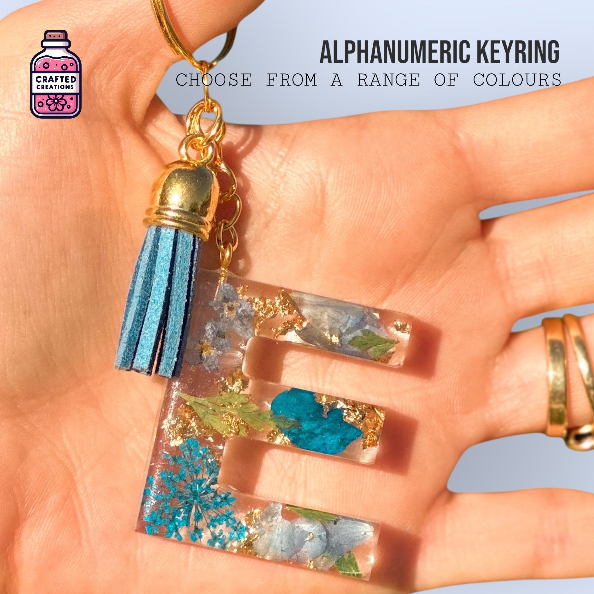 Floral Keyring A-Z/0-9