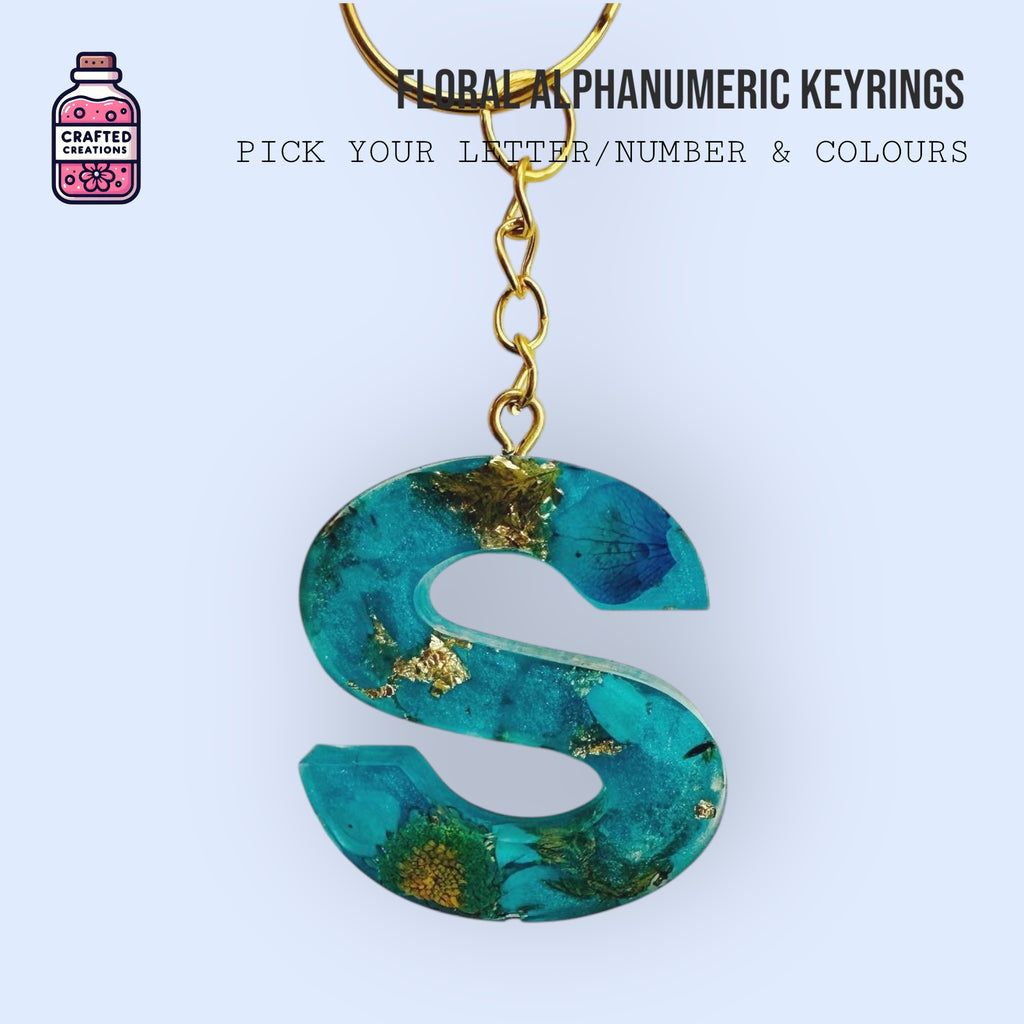 Floral Keyring A-Z/0-9