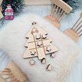 Wooden Christmas tree tic-tac-toe game with star and tree pieces