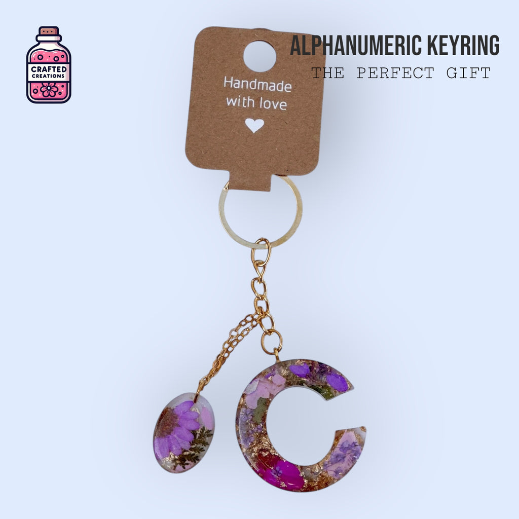 Floral Keyring A-Z/0-9