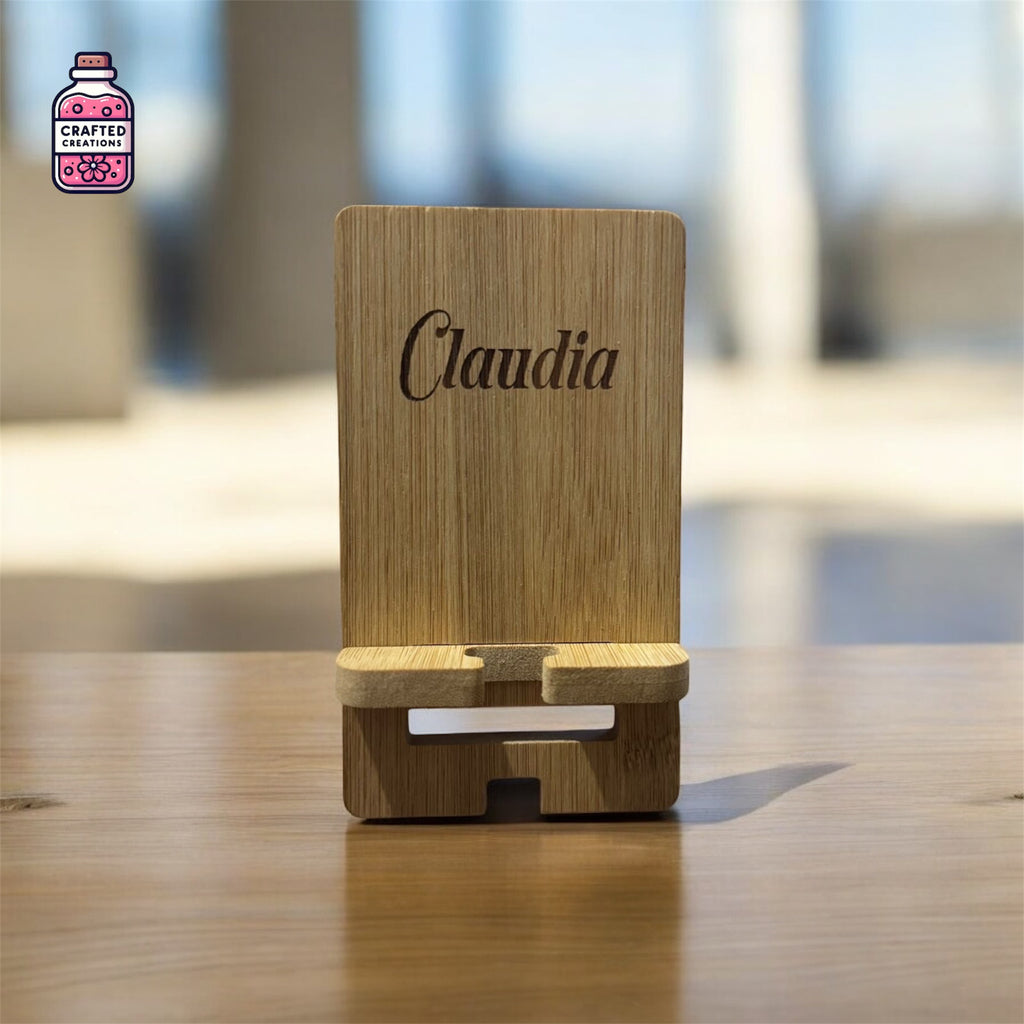 Custom Bamboo Phone Holder