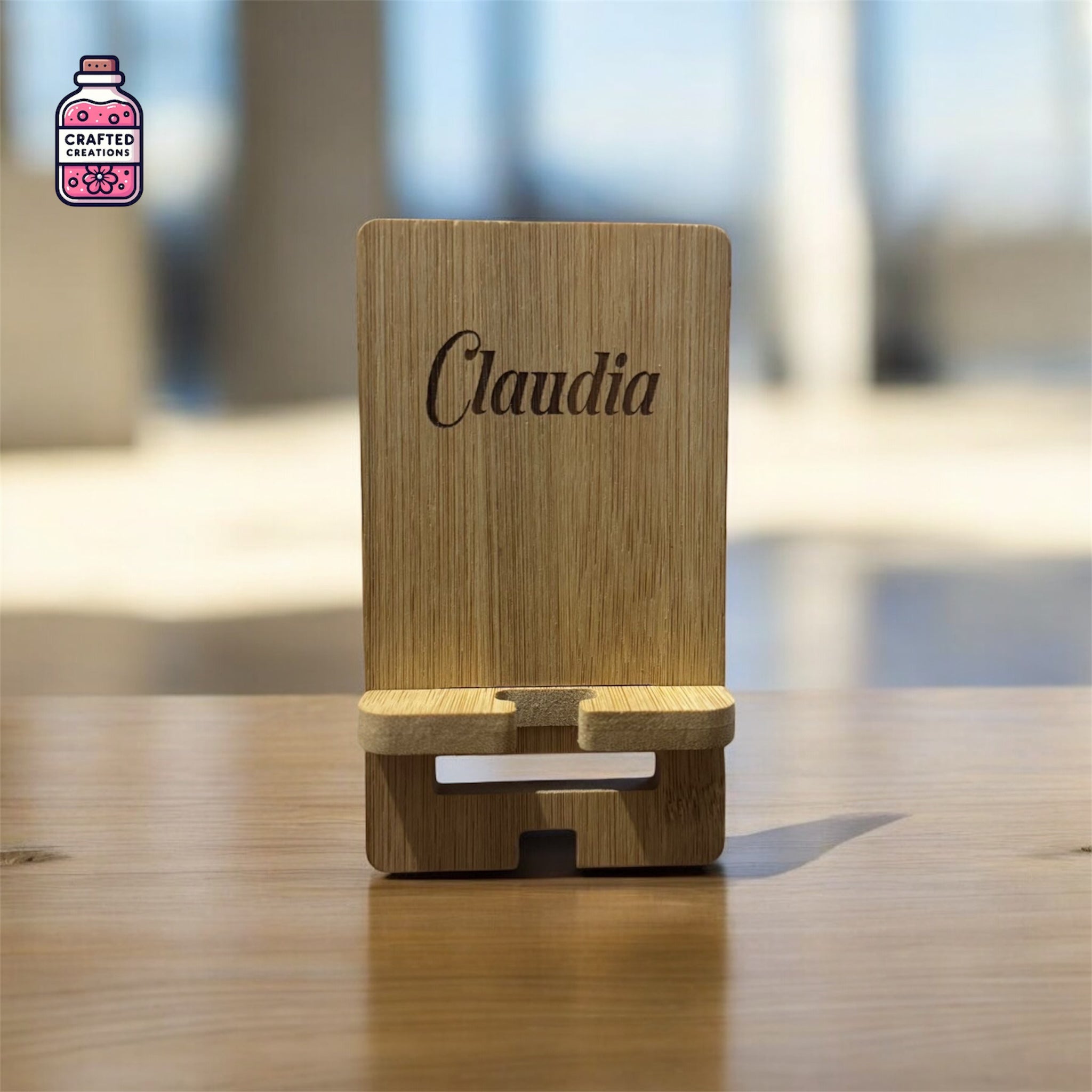 Custom Bamboo Phone Holder
