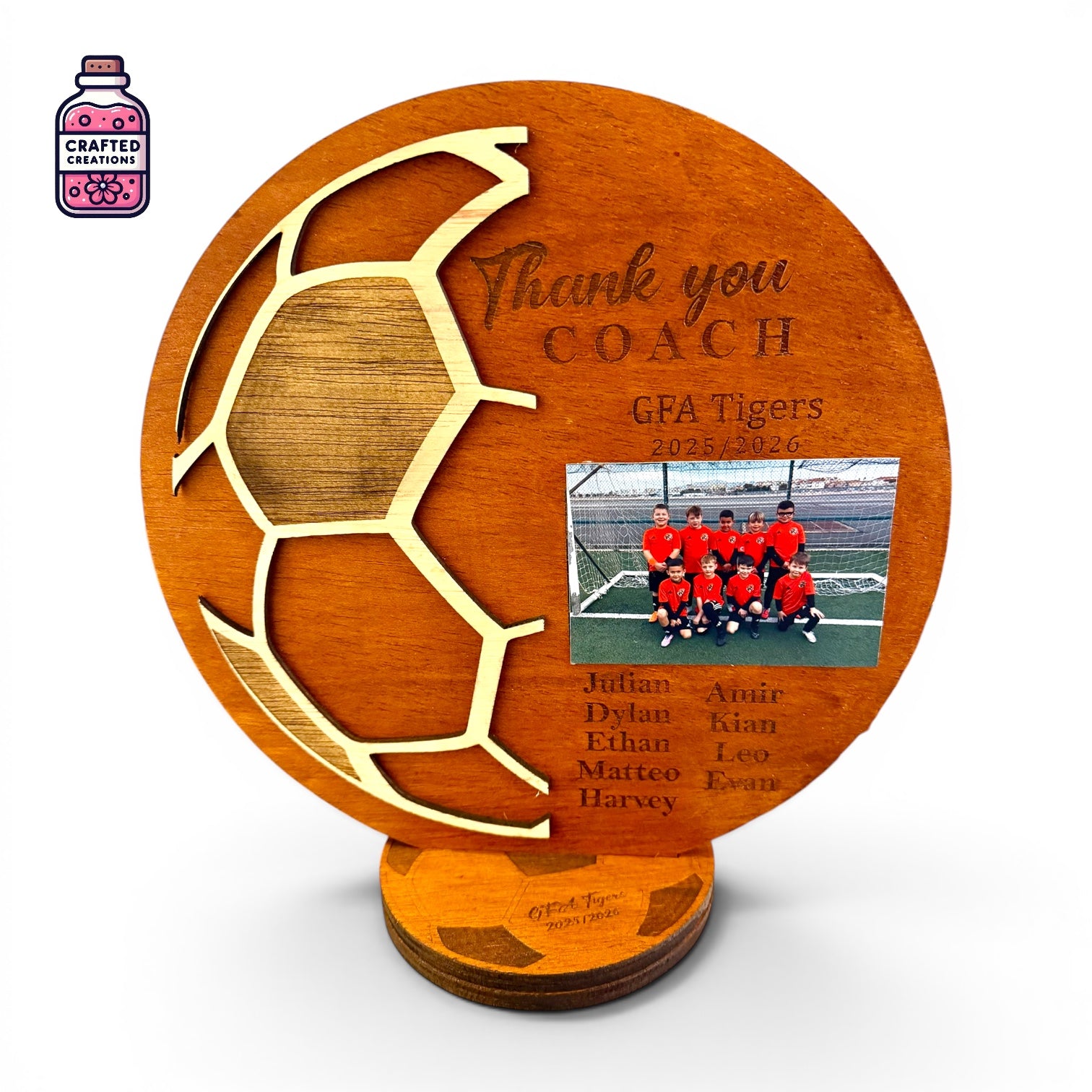 Personalised Thank You Coach Wooden Plaque