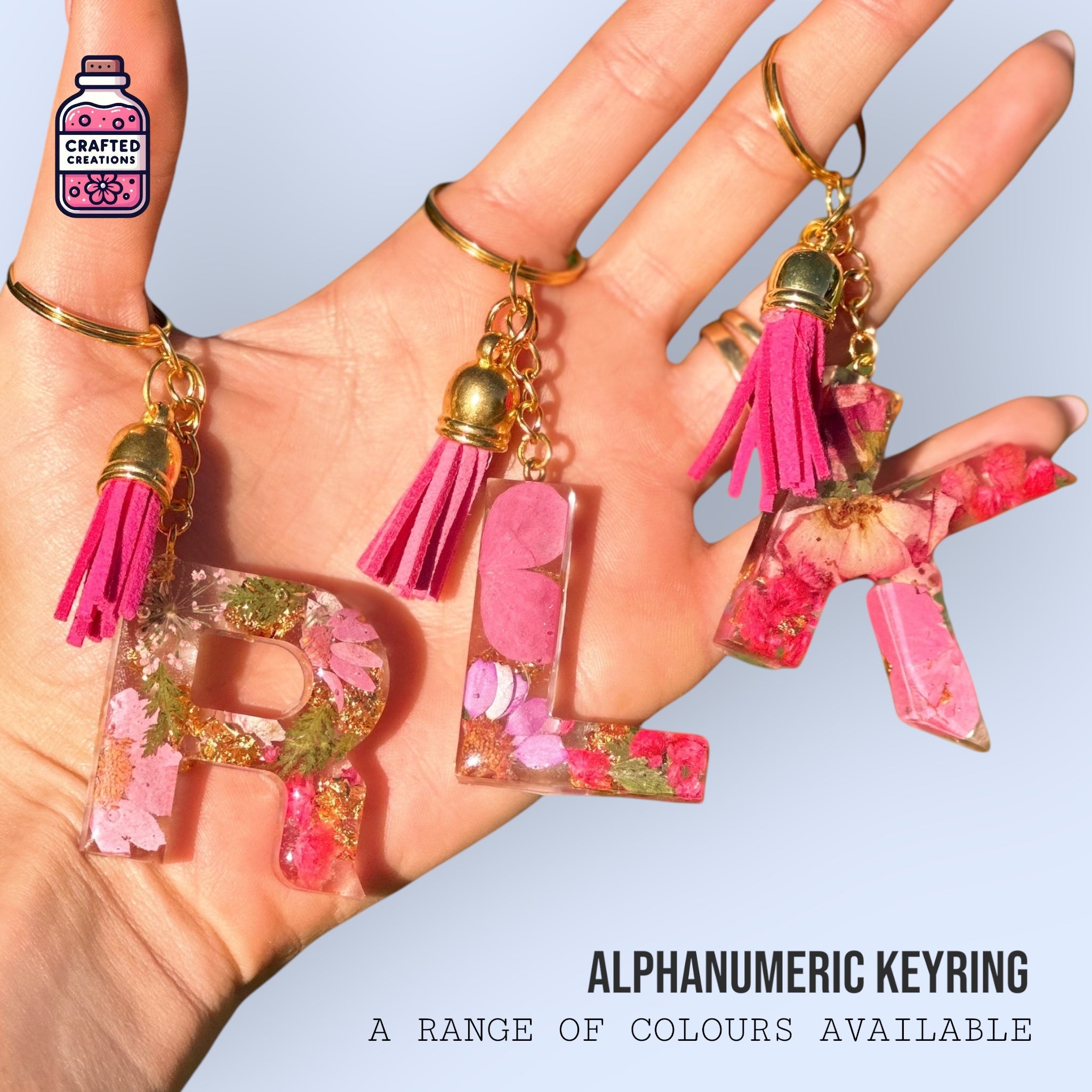 Floral Keyring A-Z/0-9