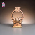 Freestanding wooden swimming award with cup design