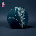 Round slate keepsake engraved with a topographic image of Gibraltar