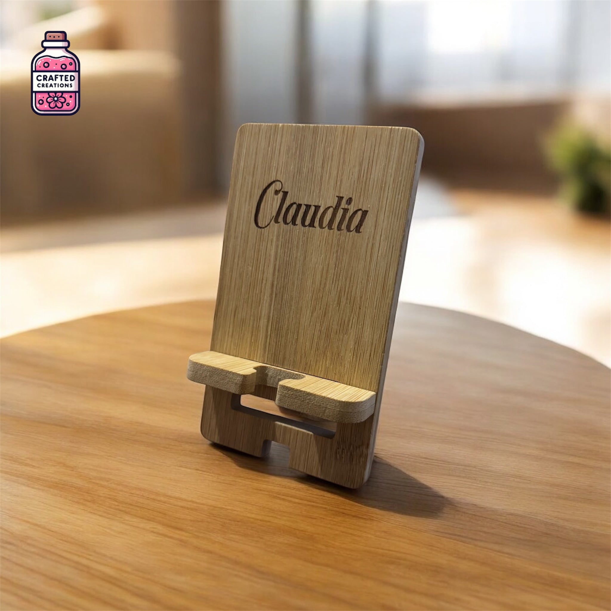 Custom Bamboo Phone Holder