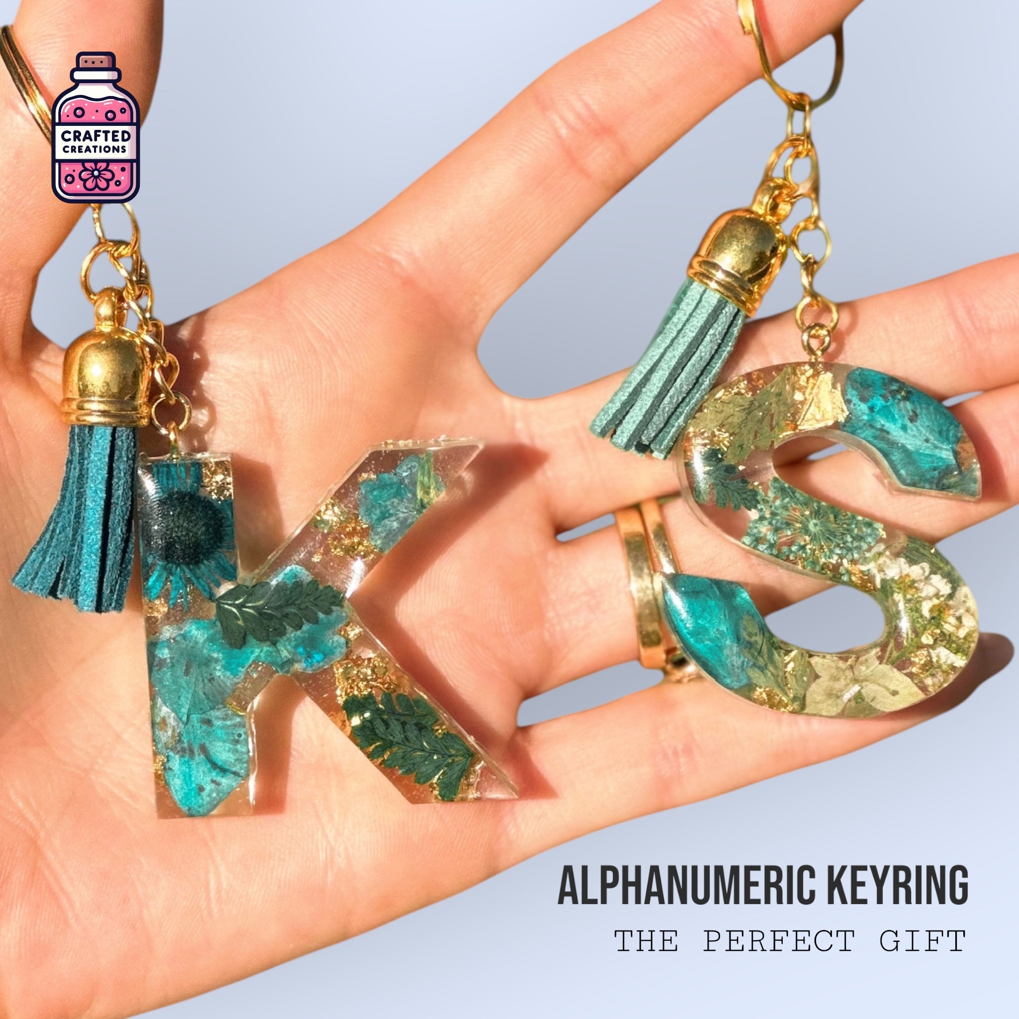 Floral Keyring A-Z/0-9