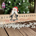 Wooden Christmas countdown bar with numbered track and movable tree
