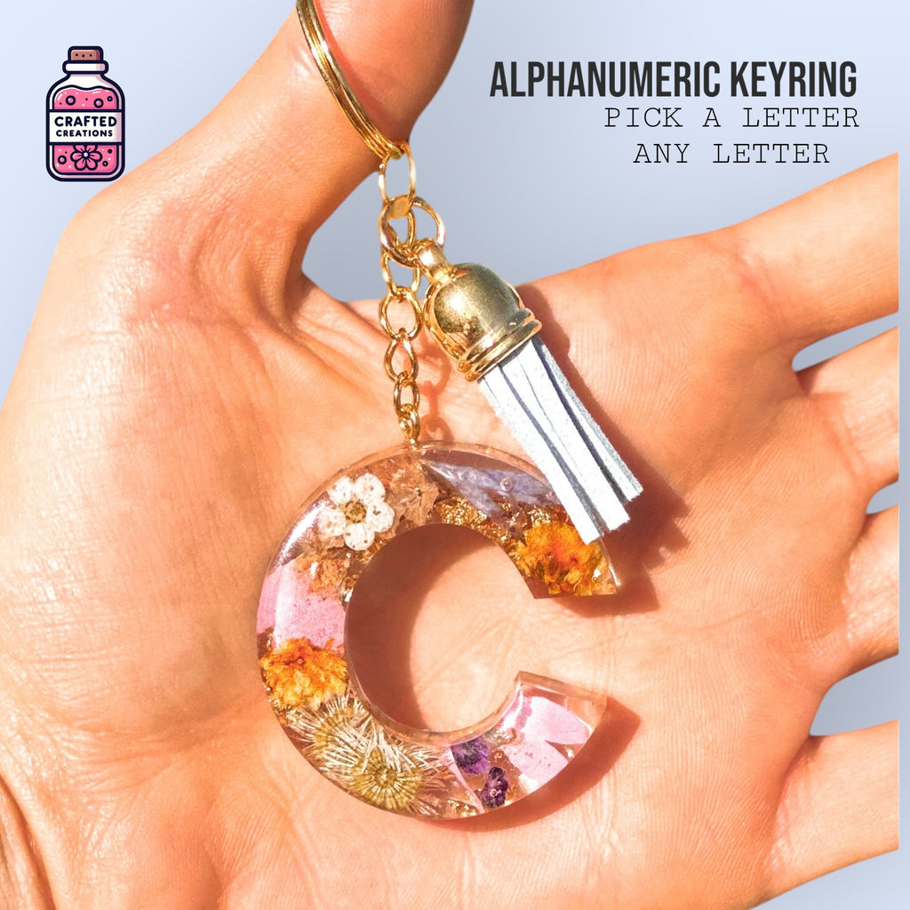 Floral Keyring A-Z/0-9