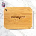 Bamboo chopping board engraved with a personalised kitchen name