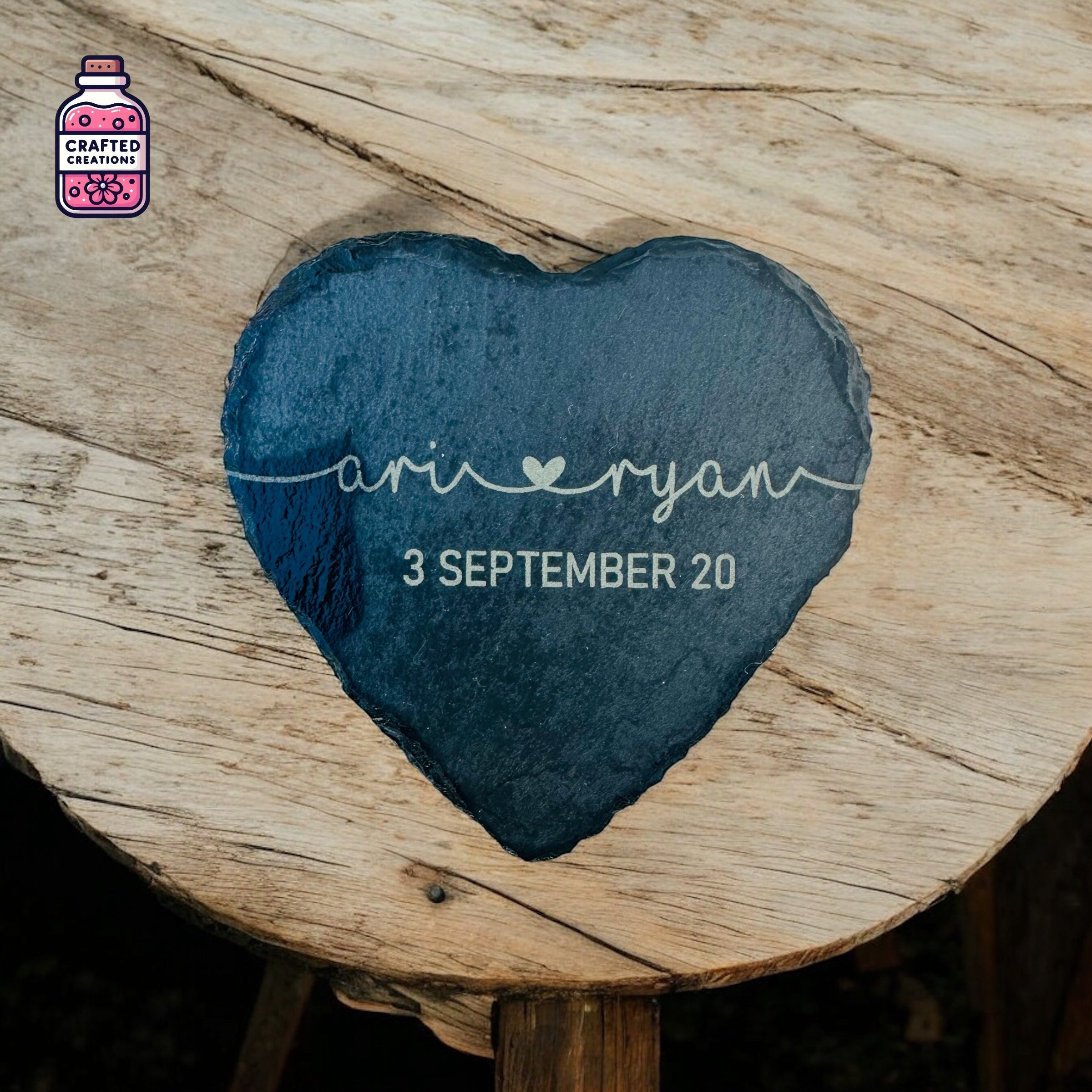 Heart-shaped Slate Coaster