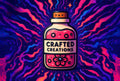 Crafted Creations gift card graphic with colourful bottle logo